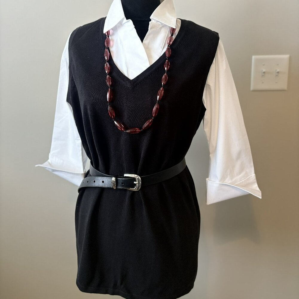 Isaac Mizrahi Black V-Neck tunic